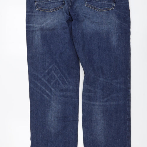 Burton Mens Blue Cotton Straight Jeans Size 34 in L32 in Regular Button