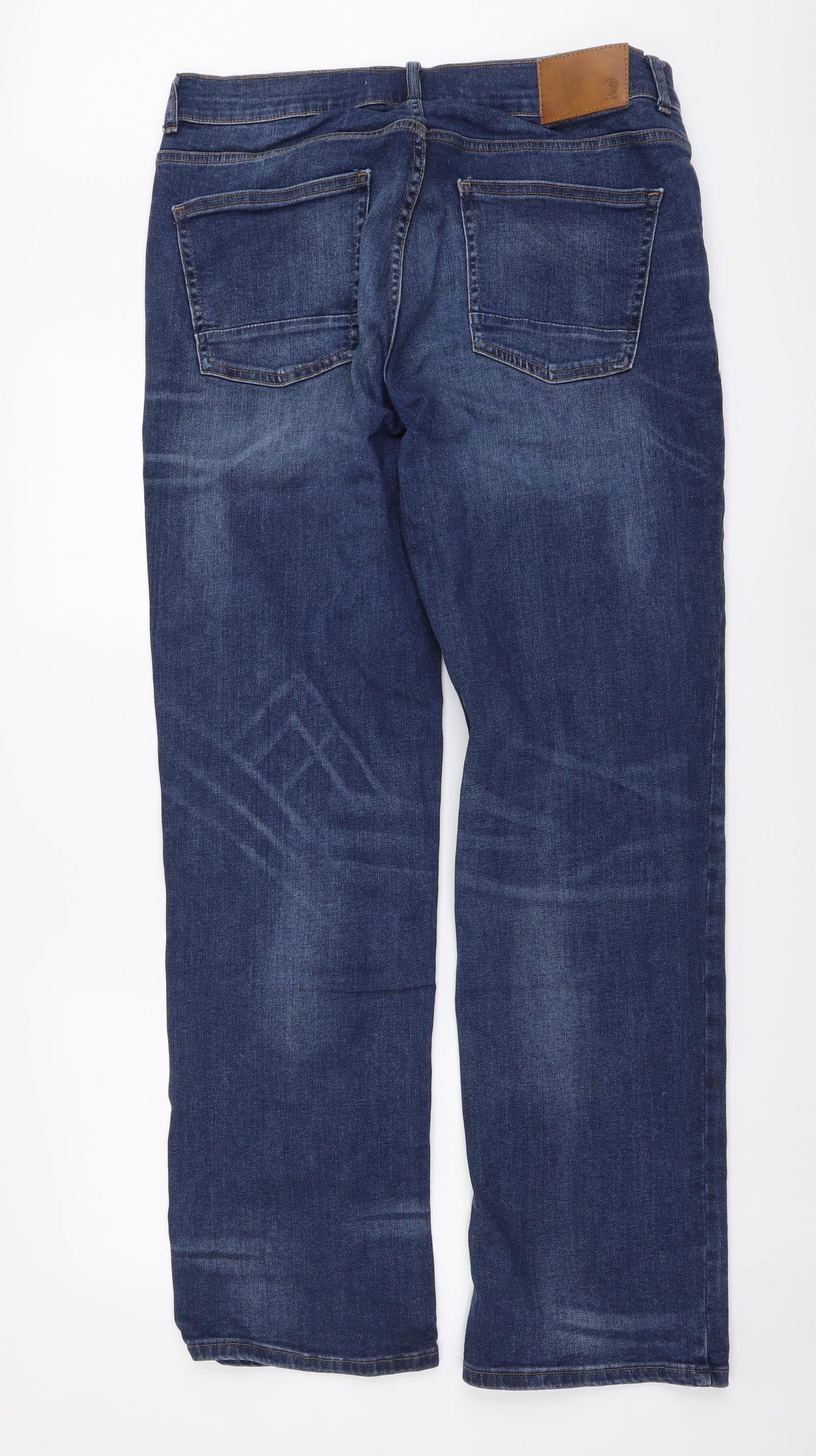 Burton Mens Blue Cotton Straight Jeans Size 34 in L32 in Regular Button