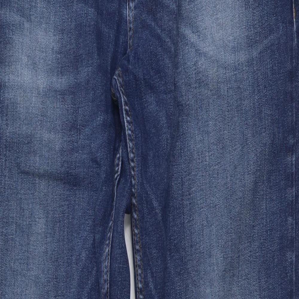 Burton Mens Blue Cotton Straight Jeans Size 34 in L32 in Regular Button