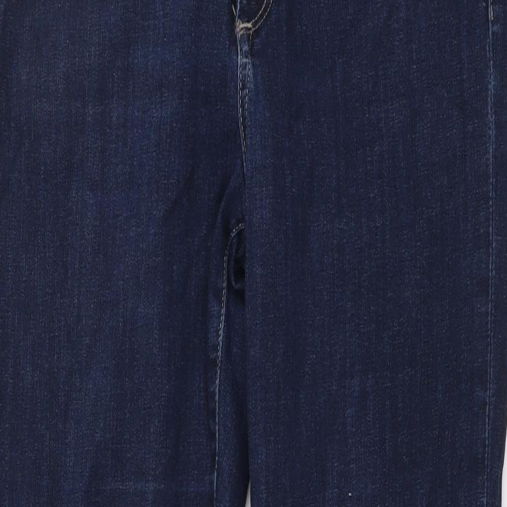 H&M Womens Blue Cotton Skinny Jeans Size 12 L29 in Regular Button