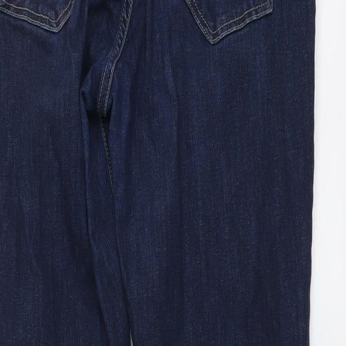 H&M Womens Blue Cotton Skinny Jeans Size 12 L29 in Regular Button