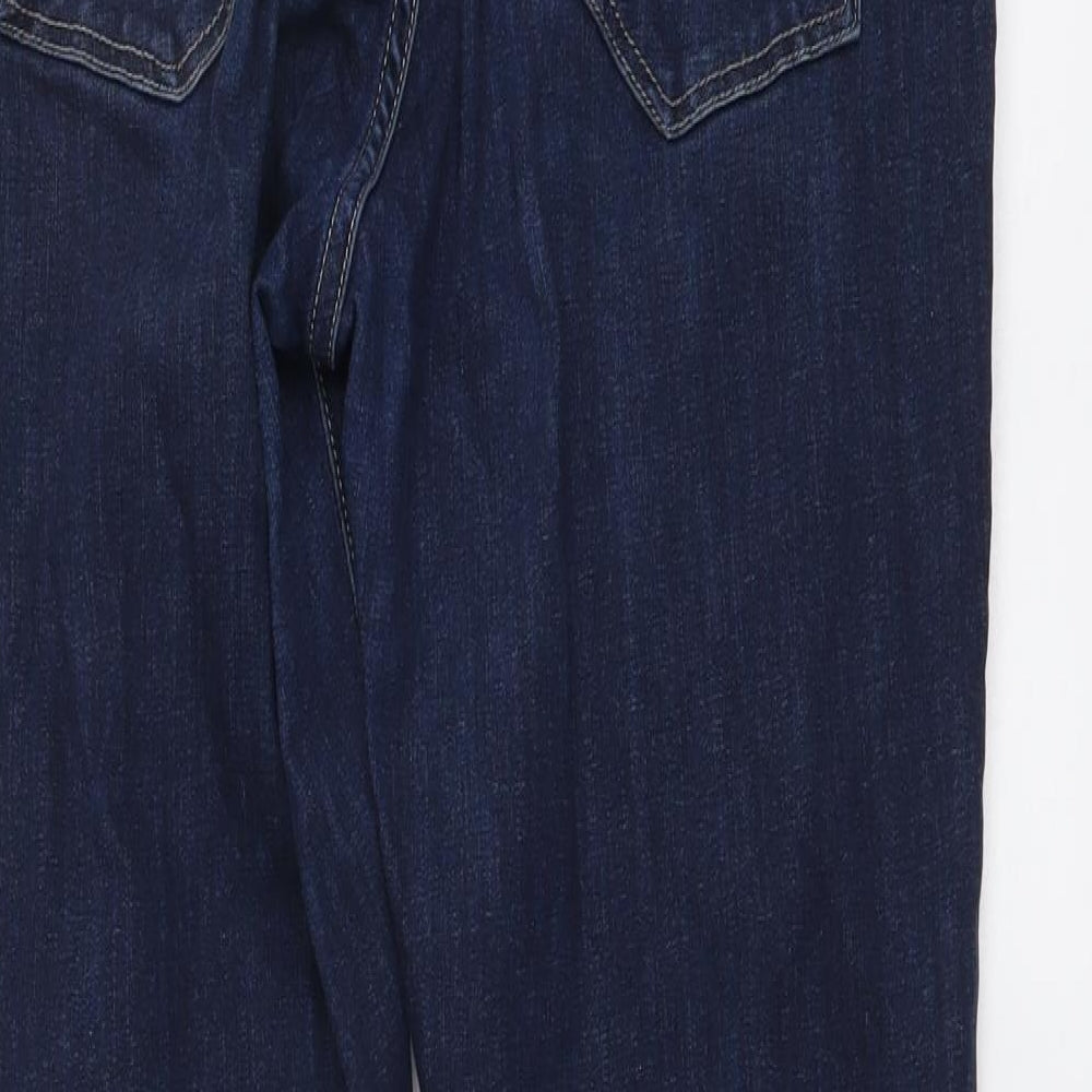H&M Womens Blue Cotton Skinny Jeans Size 12 L29 in Regular Button