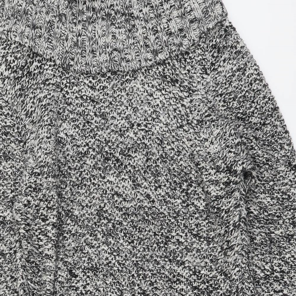 BHS Womens Grey Roll Neck Acrylic Tunic Jumper Size 14