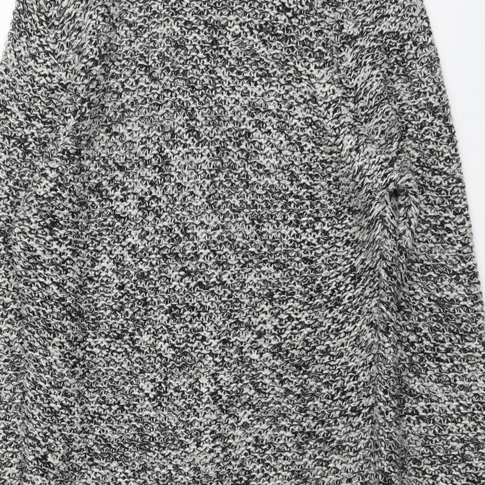 BHS Womens Grey Roll Neck Acrylic Tunic Jumper Size 14