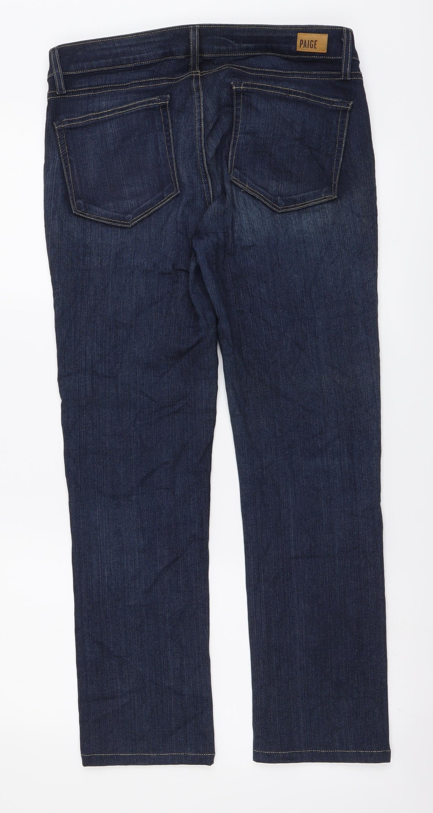 Paige Womens Blue Cotton Straight Jeans Size 30 in L37 in Regular Button
