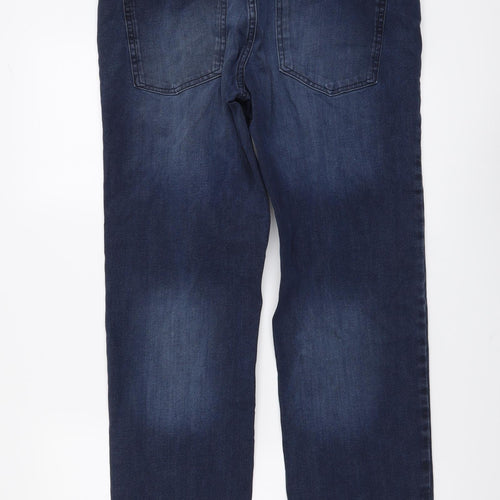 TU Mens Blue Cotton Straight Jeans Size 32 in L30 in Regular Button