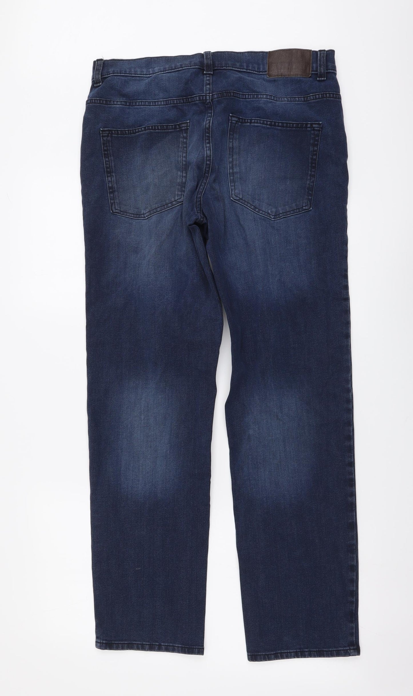 TU Mens Blue Cotton Straight Jeans Size 32 in L30 in Regular Button