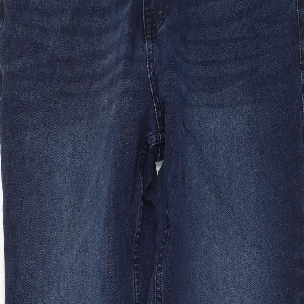 TU Mens Blue Cotton Straight Jeans Size 32 in L30 in Regular Button