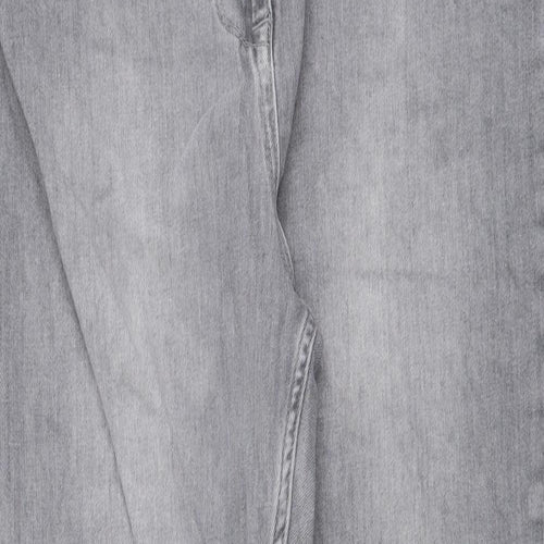 Khost Womens Grey Cotton Straight Jeans Size 16 L28 in Regular Button