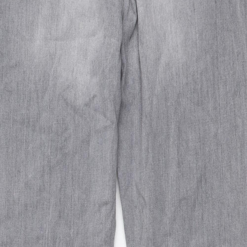 Khost Womens Grey Cotton Straight Jeans Size 16 L28 in Regular Button