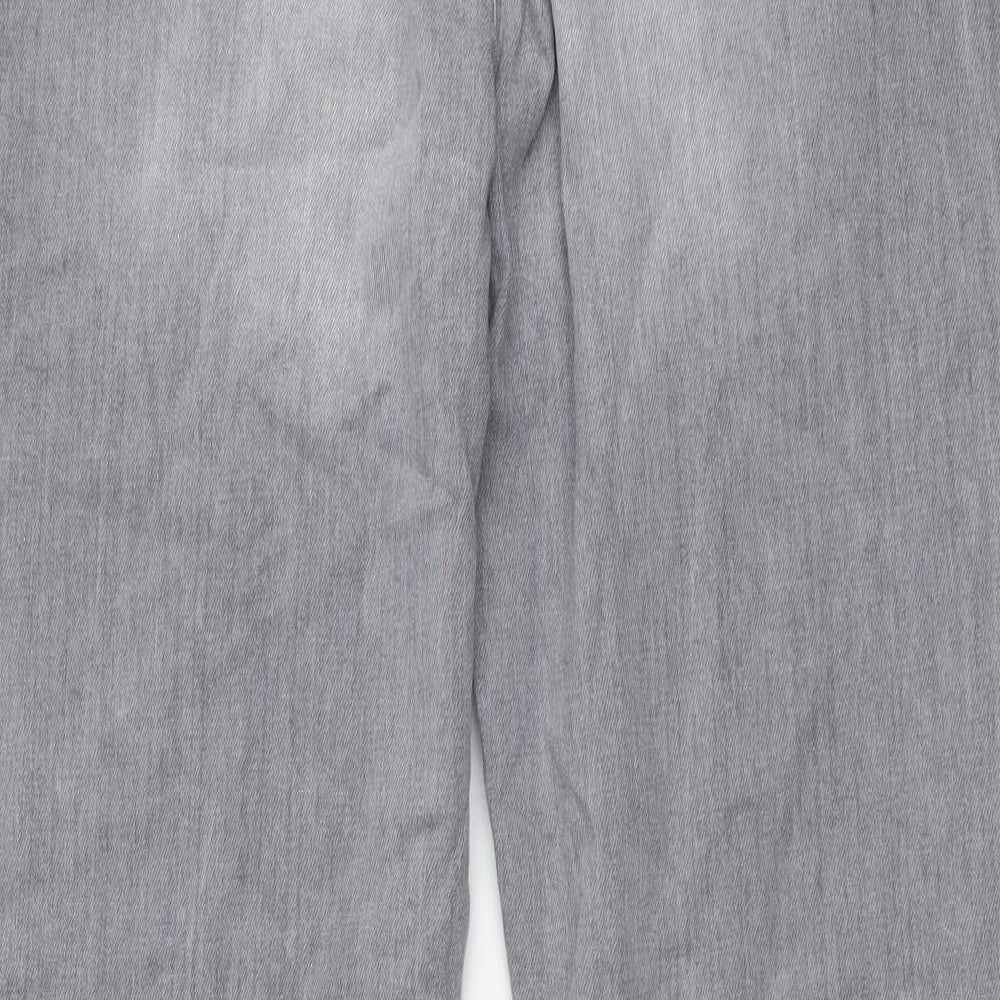 Khost Womens Grey Cotton Straight Jeans Size 16 L28 in Regular Button