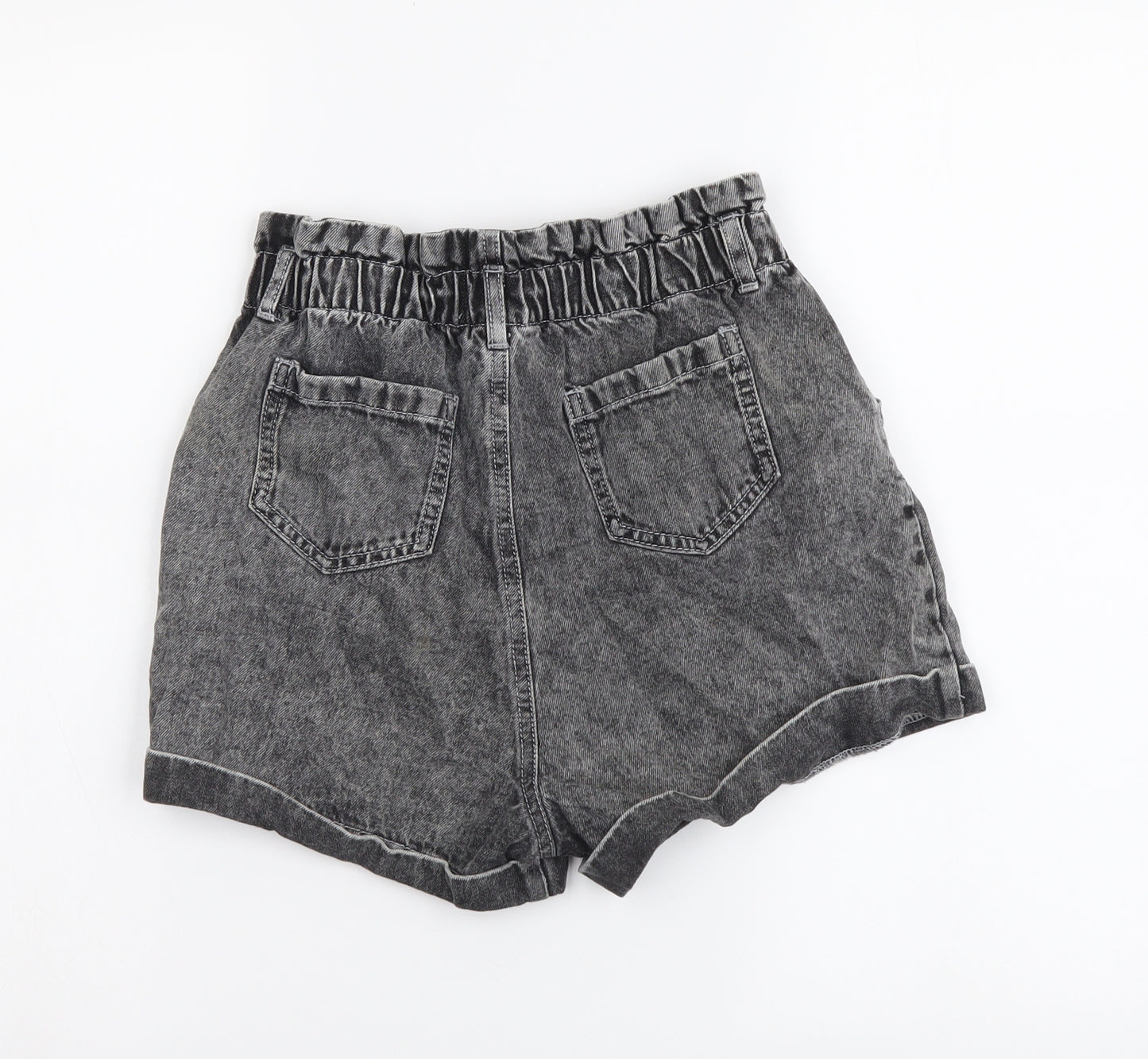 TU Girls Grey Cotton Compression Shorts Size 11 Years Regular Zip