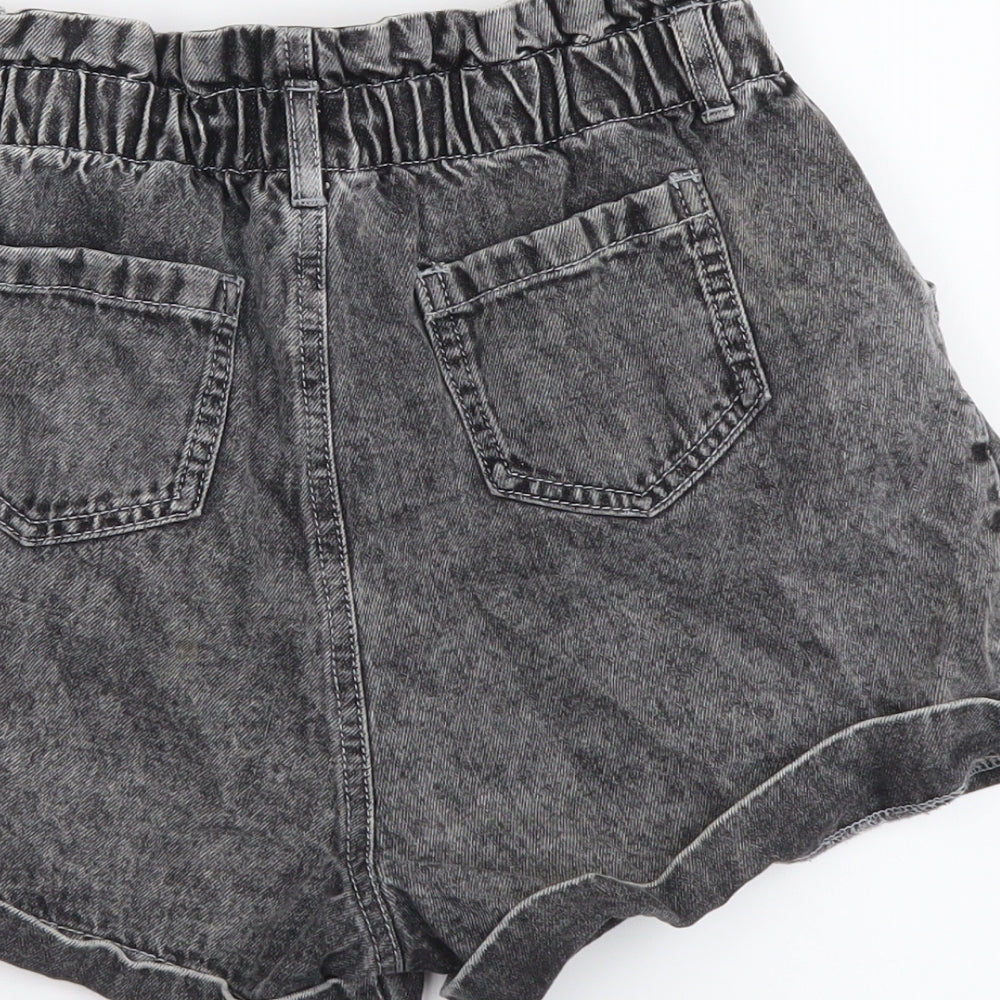 TU Girls Grey Cotton Compression Shorts Size 11 Years Regular Zip