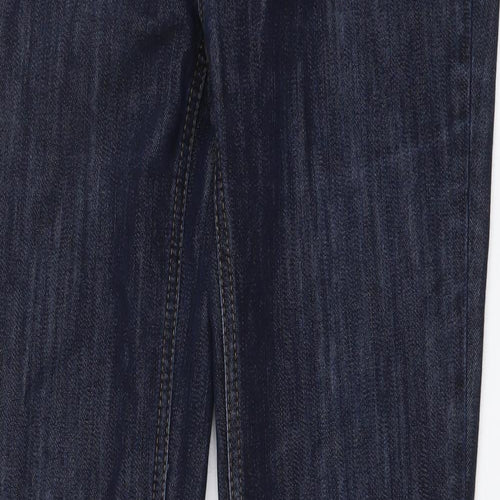 Zara Womens Blue Cotton Straight Jeans Size M L32 in Regular Button