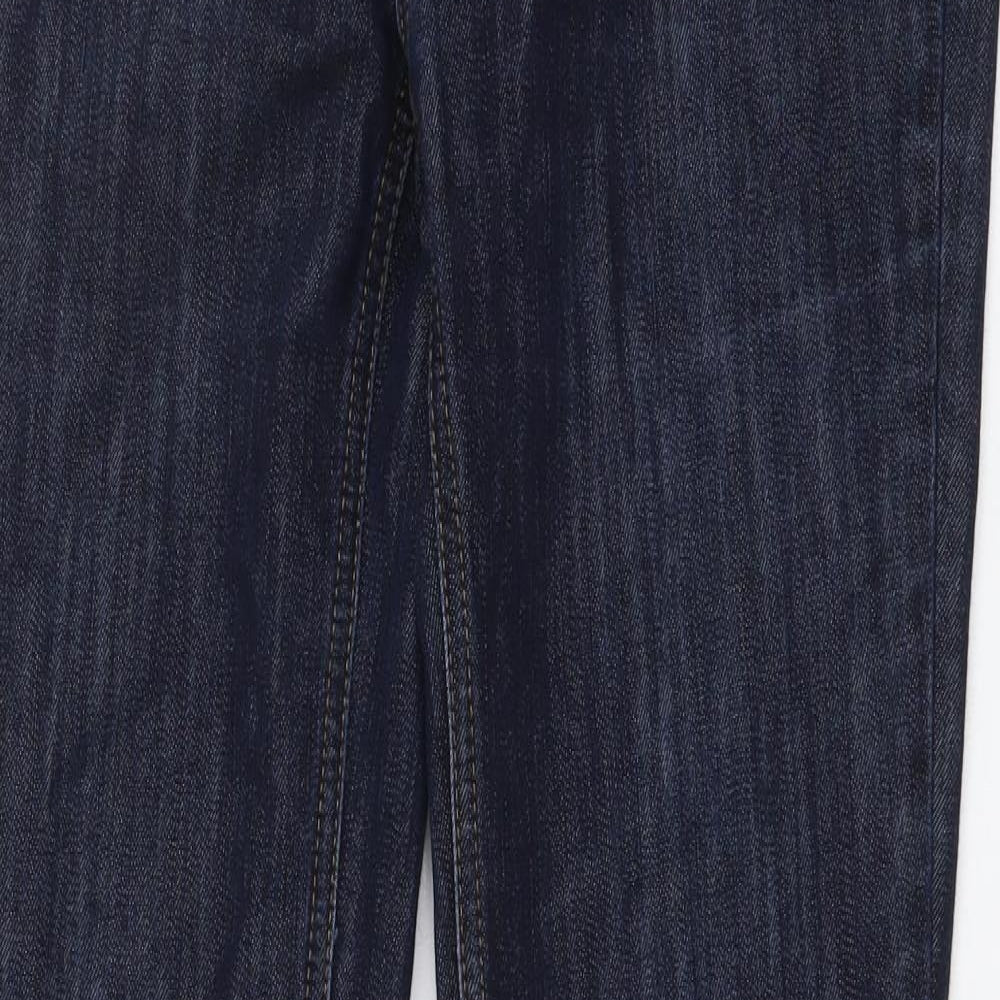 Zara Womens Blue Cotton Straight Jeans Size M L32 in Regular Button