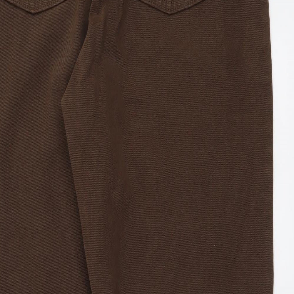 BHS Womens Brown Cotton Straight Jeans Size 14 L30 in Regular Button