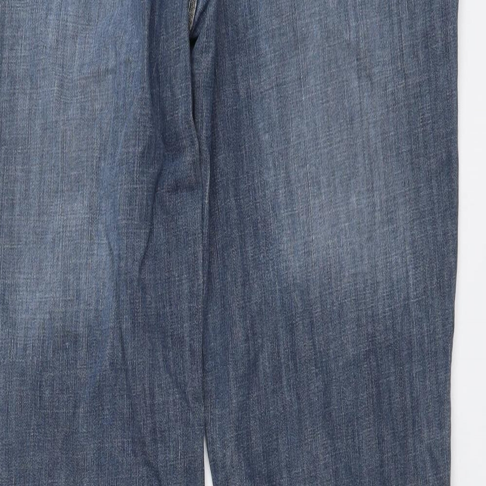 George Womens Blue Cotton Bootcut Jeans Size 16 L30 in Regular Button