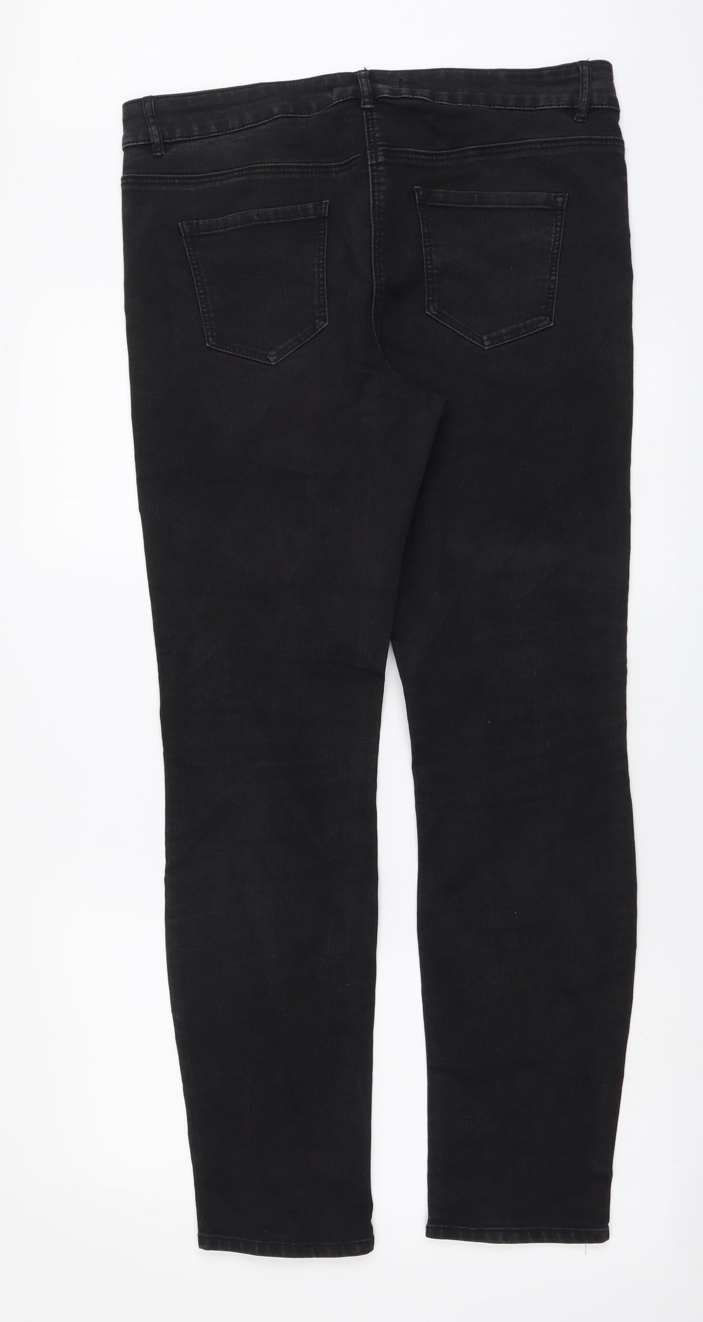 George Womens Black Cotton Skinny Jeans Size 14 L30 in Regular Button