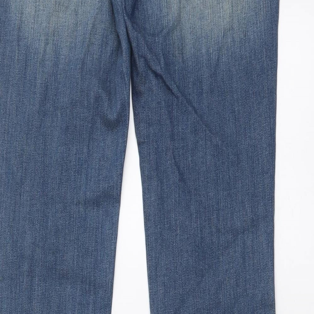 Gap Womens Blue Cotton Bootcut Jeans Size 26 in L32 in Regular Button