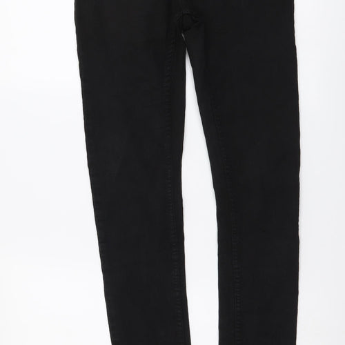 Topman Womens Black Cotton Skinny Jeans Size 30 in L30 in Regular Button