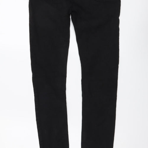 Topman Womens Black Cotton Skinny Jeans Size 30 in L30 in Regular Button