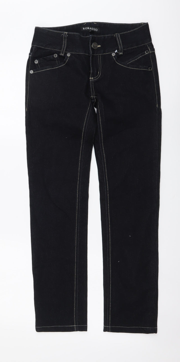 Kakasso Womens Blue Cotton Skinny Jeans Size 26 in L28 in Regular Button