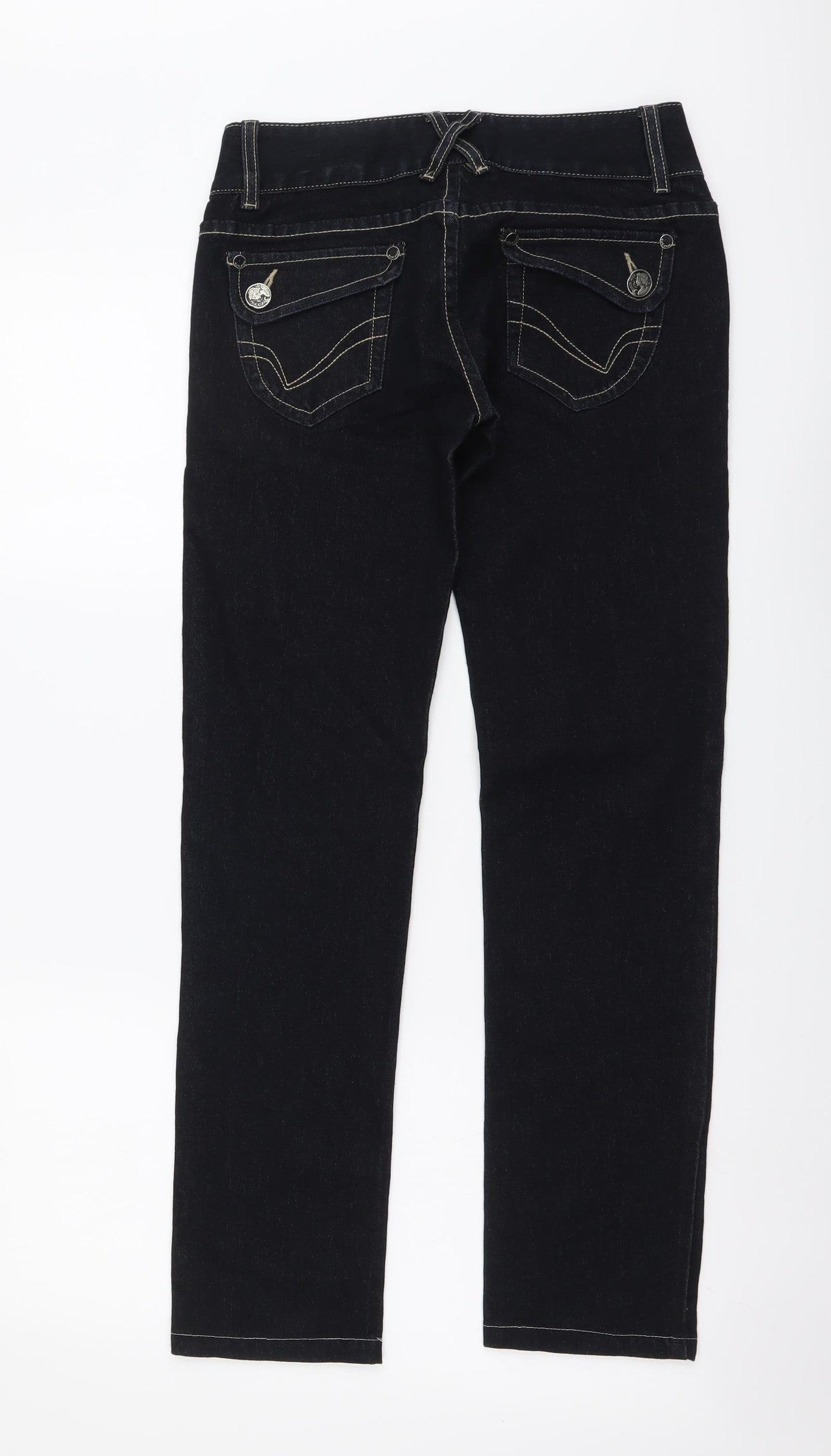 Kakasso Womens Blue Cotton Skinny Jeans Size 26 in L28 in Regular Button