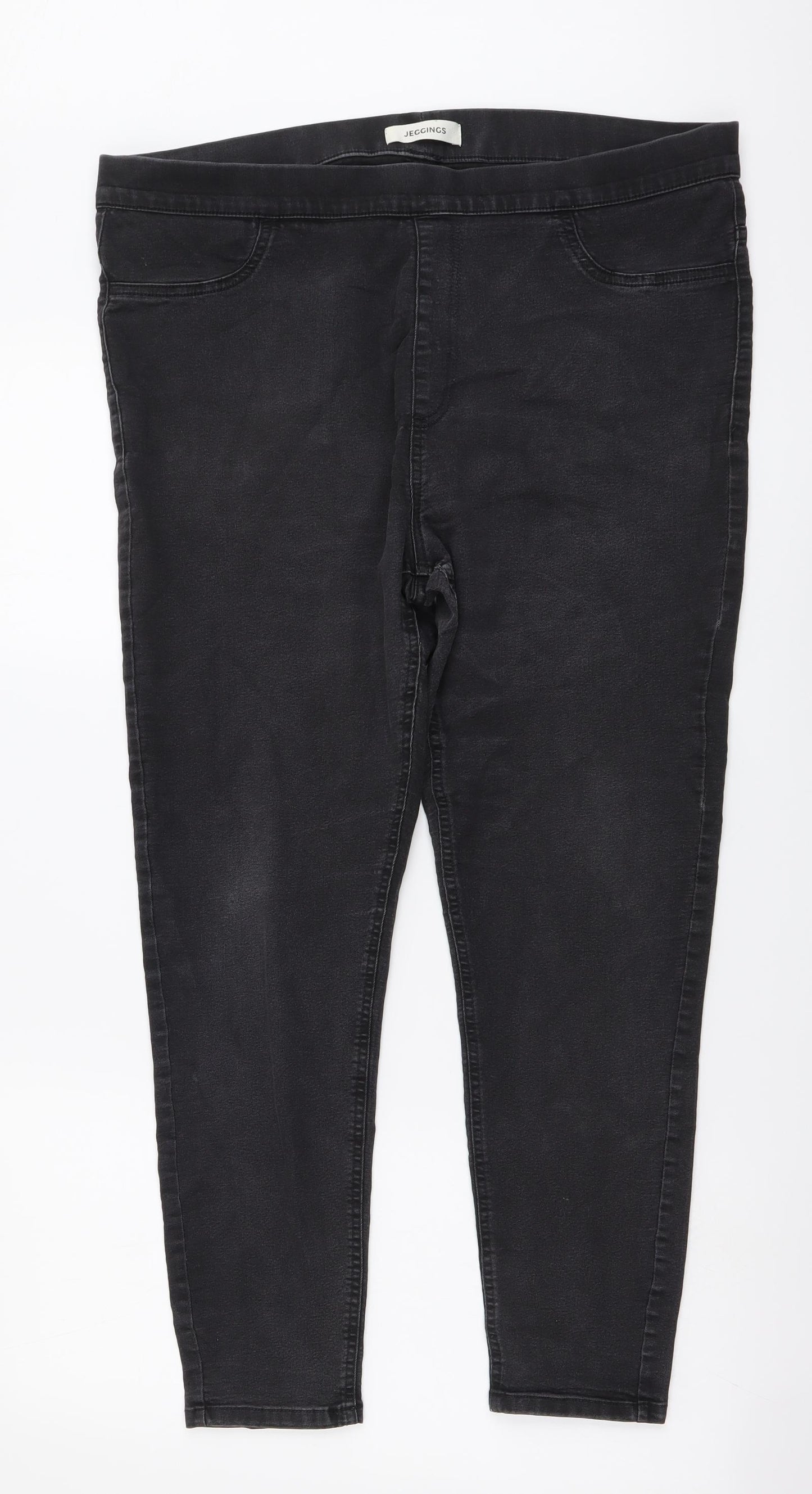 Marks and Spencer Womens Grey Cotton Jegging Leggings Size 18 L25 in