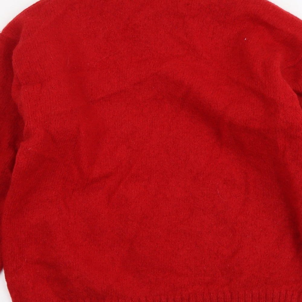 Compliments Womens Red Round Neck Wool Pullover Jumper Size M