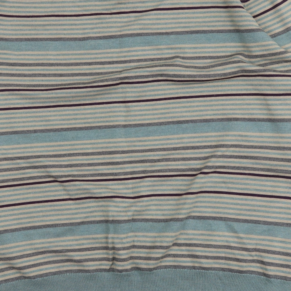 Marks and Spencer Mens Multicoloured Round Neck Striped Wool Pullover Jumper Size XL