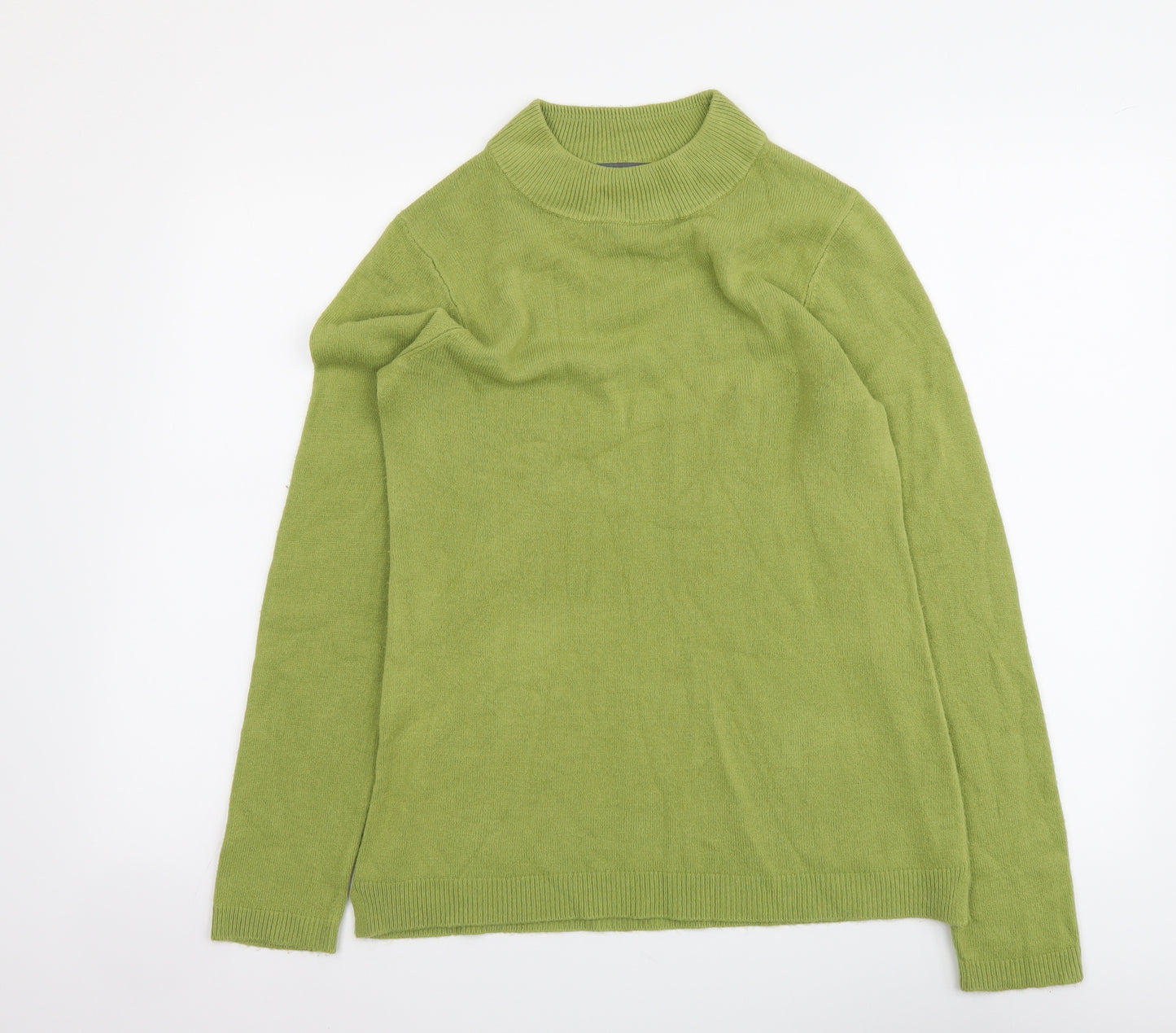 Papaya Womens Green Mock Neck Acrylic Pullover Jumper Size 12