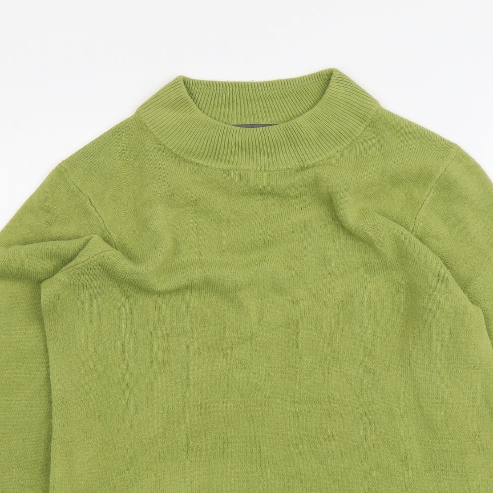 Papaya Womens Green Mock Neck Acrylic Pullover Jumper Size 12