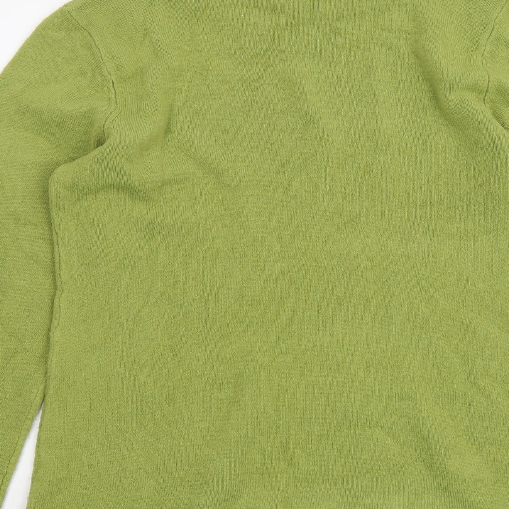 Papaya Womens Green Mock Neck Acrylic Pullover Jumper Size 12
