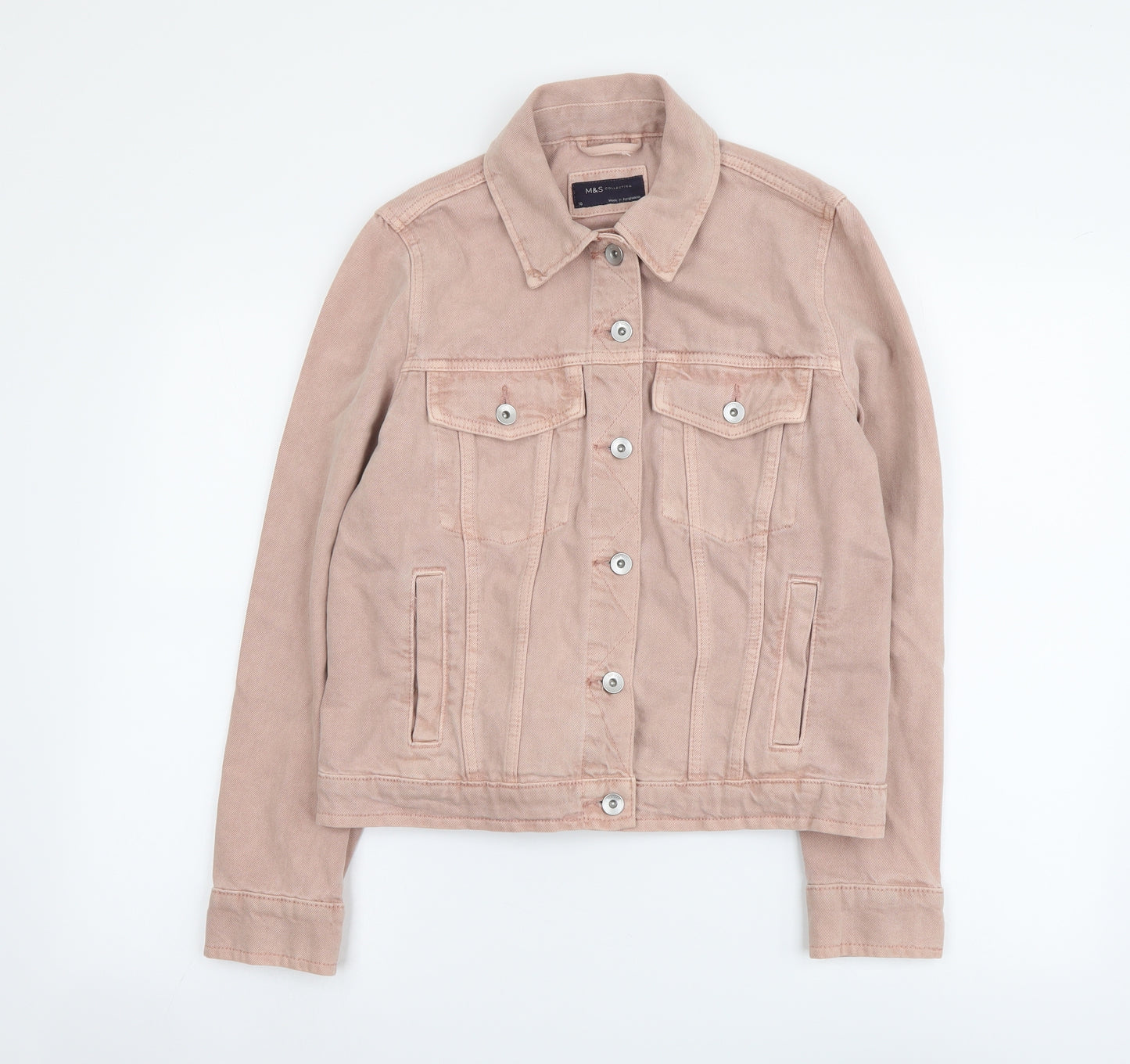 Marks and Spencer Womens Pink Jacket Size 10 Button