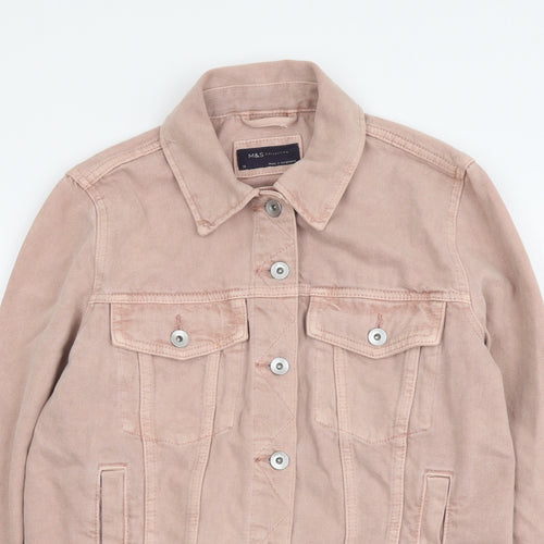 Marks and Spencer Womens Pink Jacket Size 10 Button