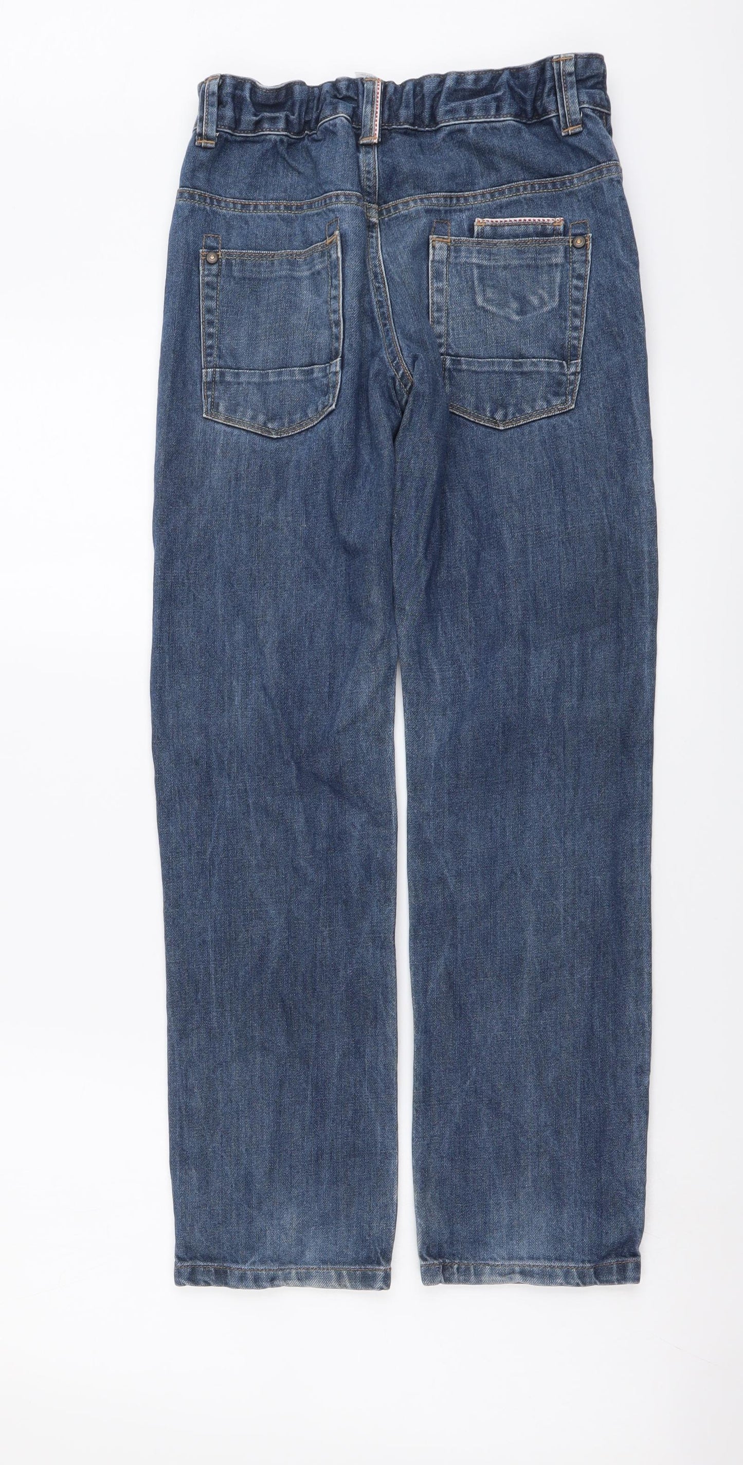 George Boys Blue Cotton Straight Jeans Size 10-11 Years Regular Button