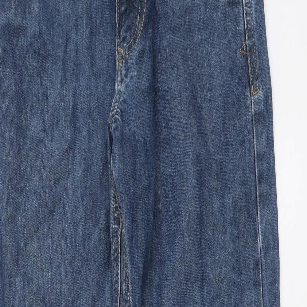 George Boys Blue Cotton Straight Jeans Size 10-11 Years Regular Button