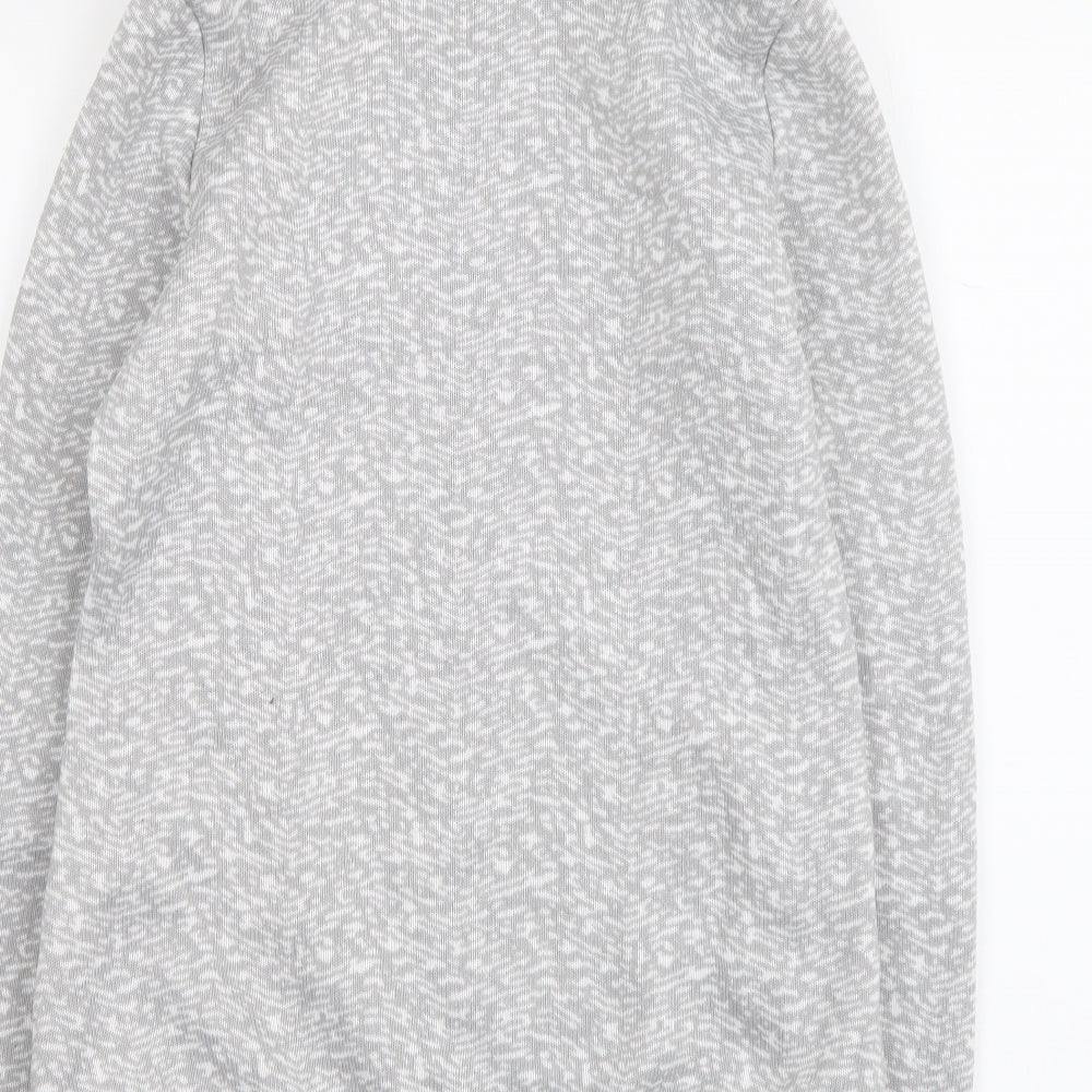 Mountain Warehouse Womens Grey Geometric Polyester Full Zip Hoodie Size 10 Zip