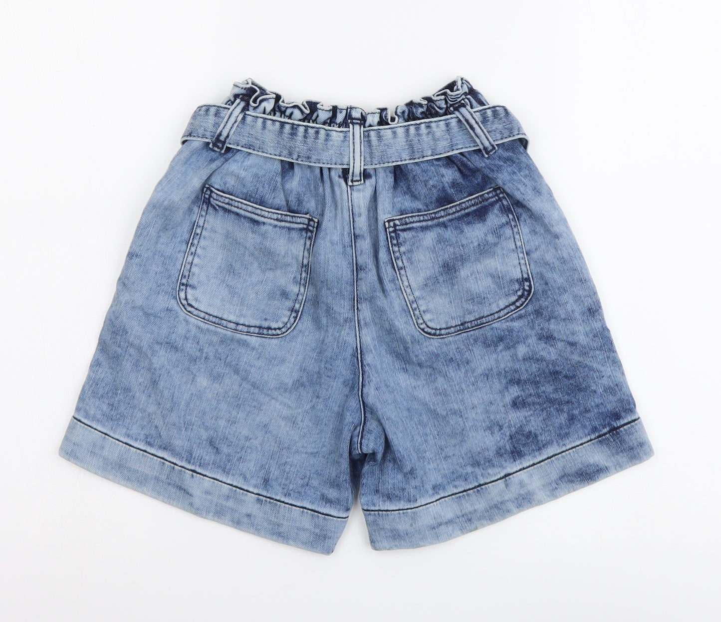 NEXT Girls Blue Cotton Cut-Off Shorts Size 9 Years Regular Zip