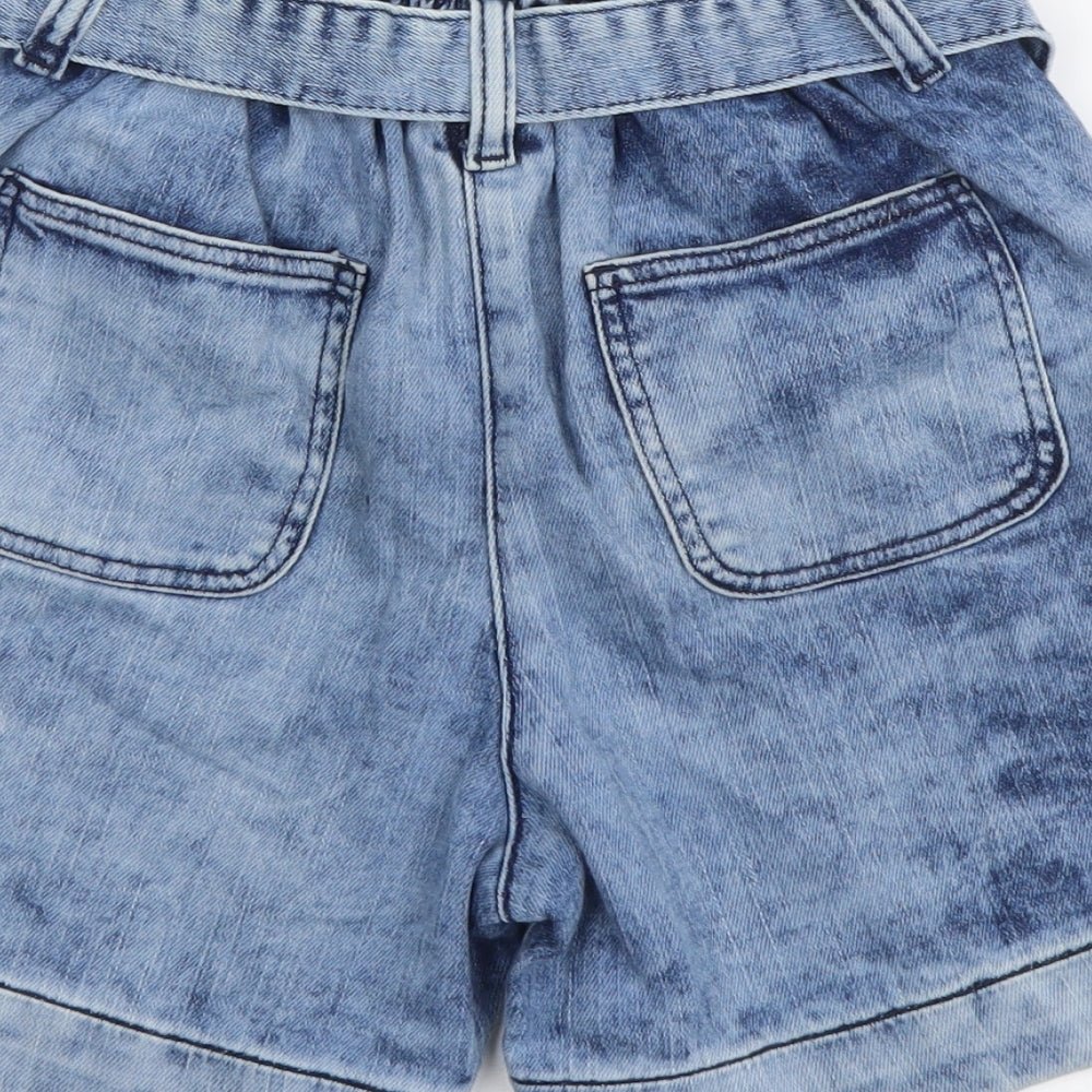 NEXT Girls Blue Cotton Cut-Off Shorts Size 9 Years Regular Zip