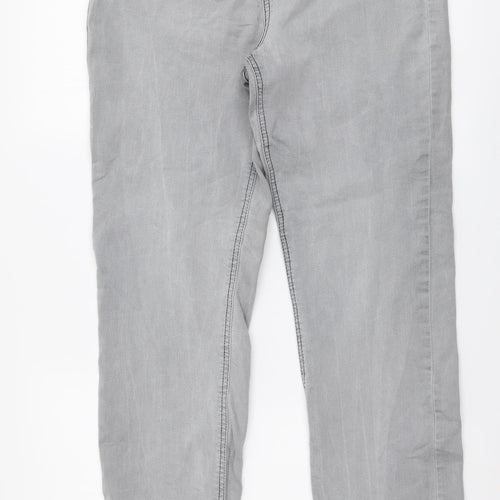 George Womens Grey Cotton Straight Jeans Size 14 L28 in Regular Button