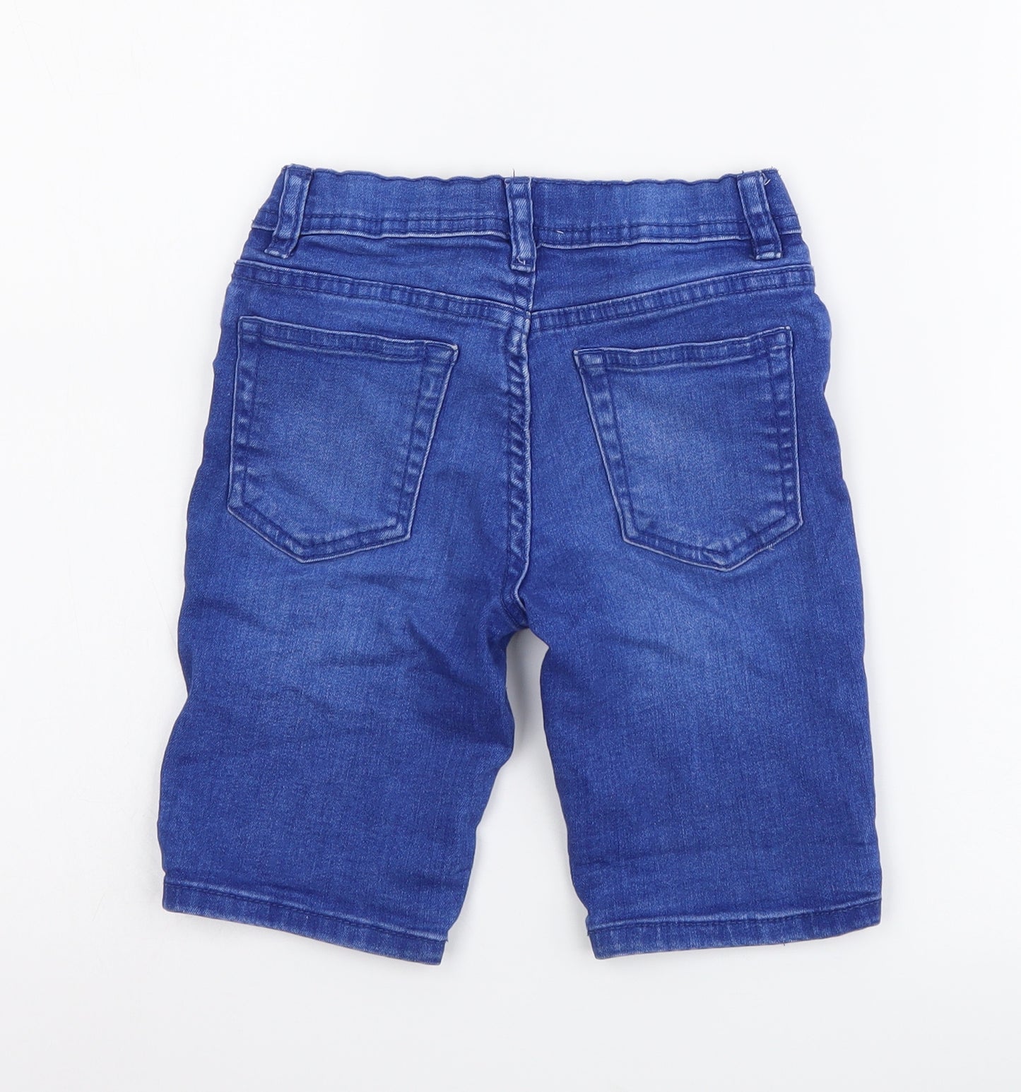 Denim & Co. Boys Blue Cotton Chino Shorts Size 6-7 Years Regular Zip