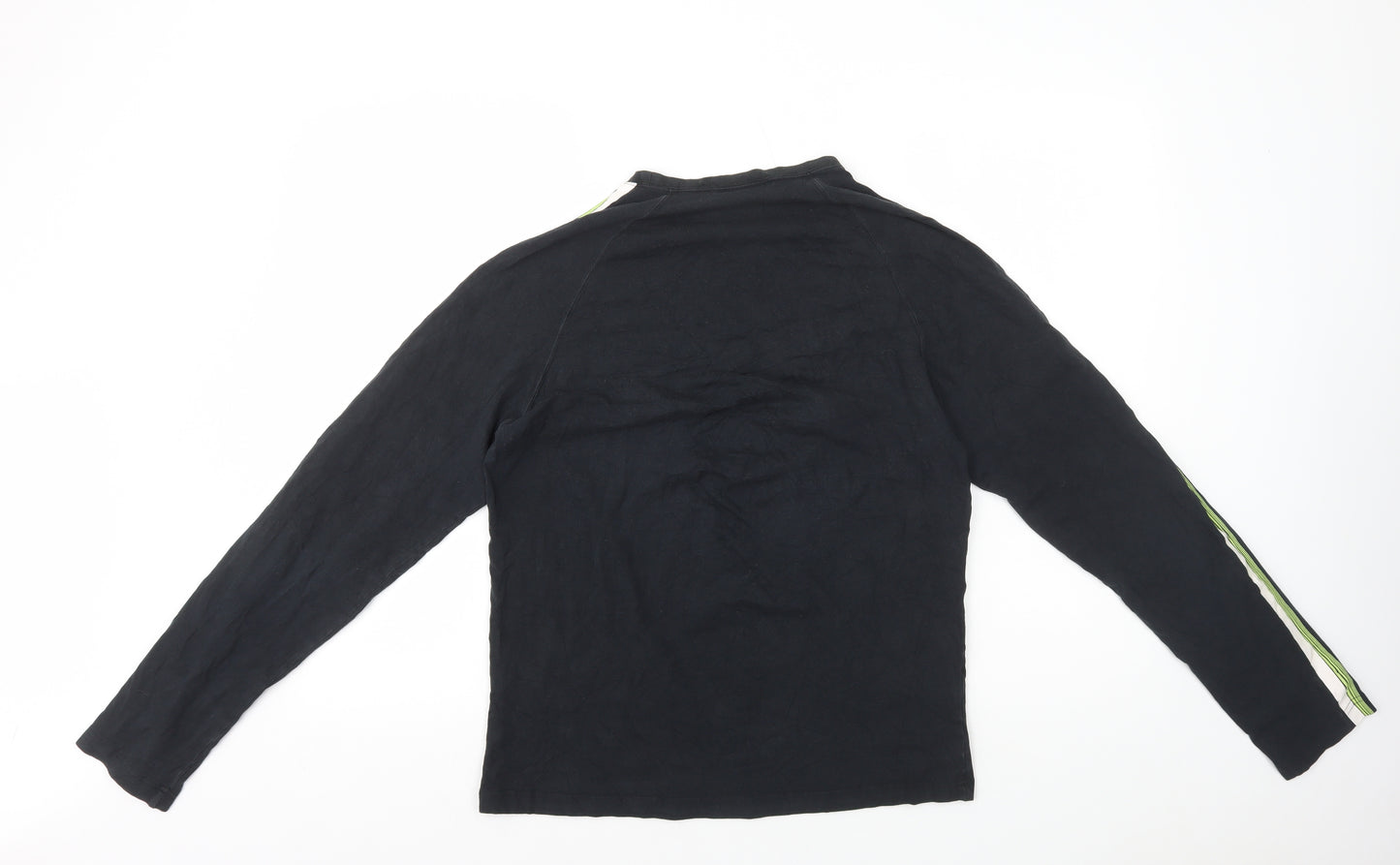Sergio Tacchini Mens Black Cotton T-Shirt Size M Round Neck