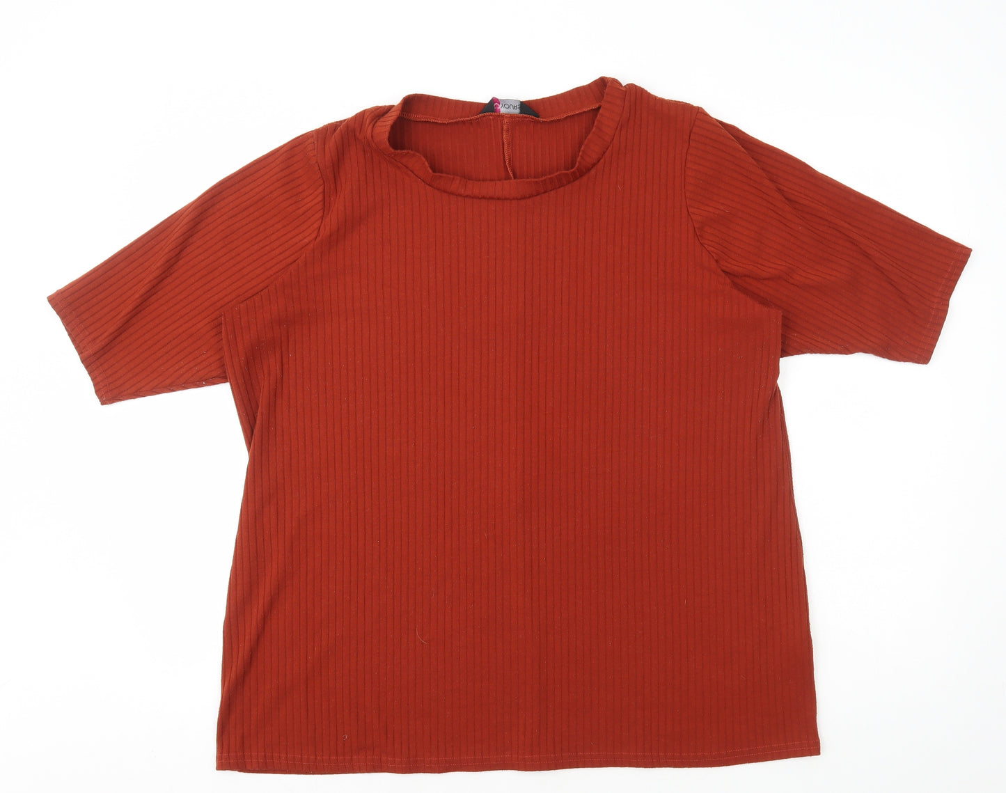 Yours Womens Orange Polyester Basic T-Shirt Size 22 Round Neck - Ribbed