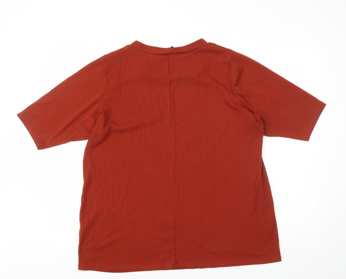 Yours Womens Orange Polyester Basic T-Shirt Size 22 Round Neck - Ribbed