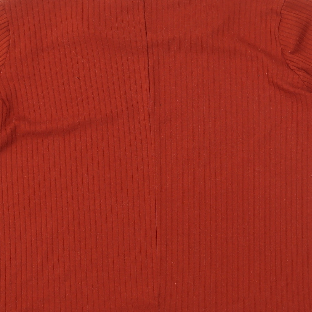 Yours Womens Orange Polyester Basic T-Shirt Size 22 Round Neck - Ribbed