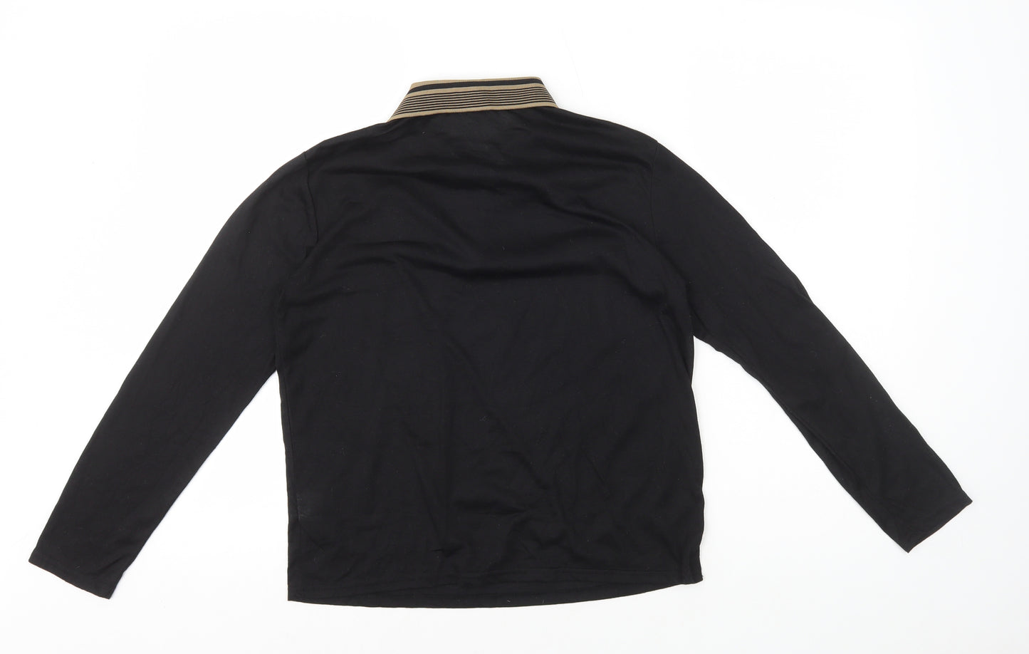 SheIn Girls Black Polyester Basic Polo Size 13-14 Years Collared Button