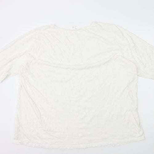 H&M Womens White 100% Cotton Basic T-Shirt Size 30 Round Neck