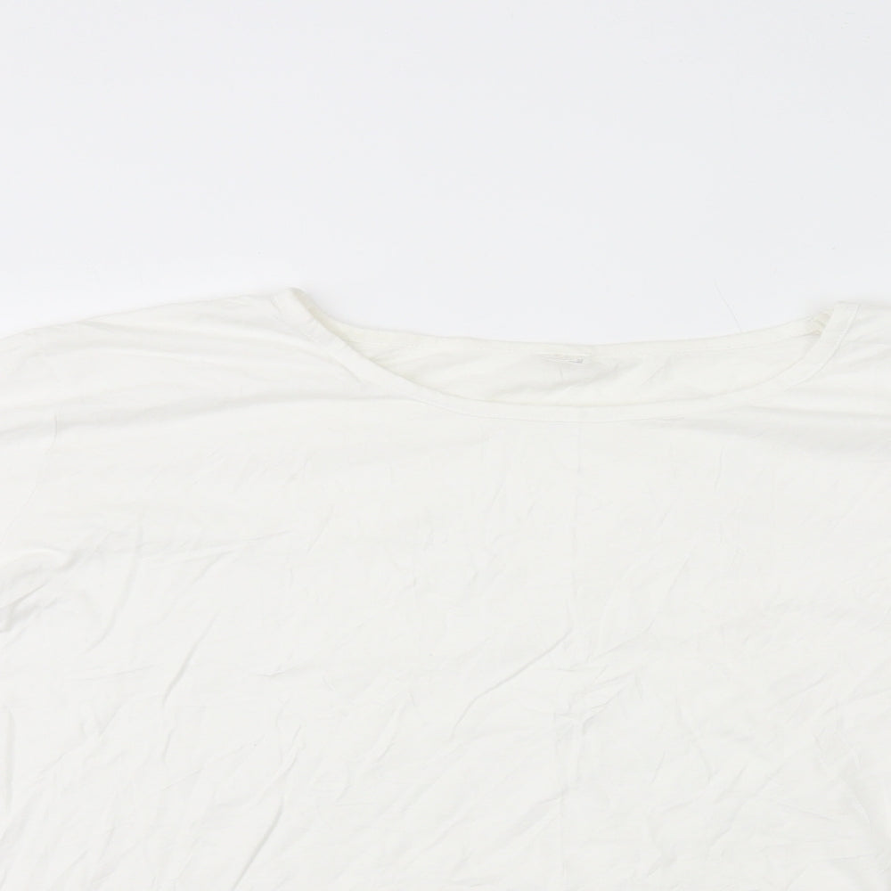 H&M Womens White 100% Cotton Basic T-Shirt Size 30 Round Neck