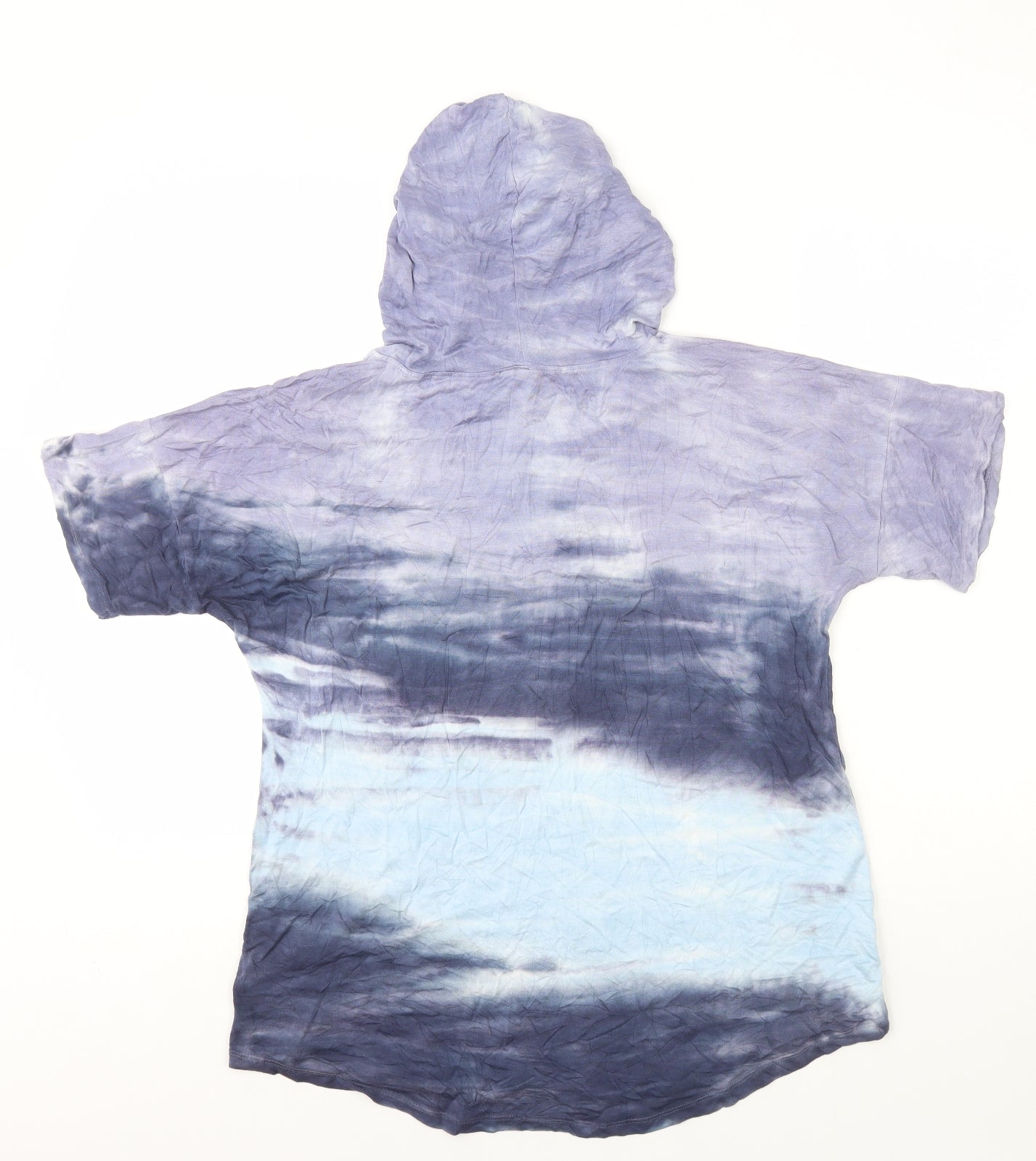 Cable & Gauge Womens Blue Geometric Rayon Pullover Hoodie Size M Pullover - Tie Dye